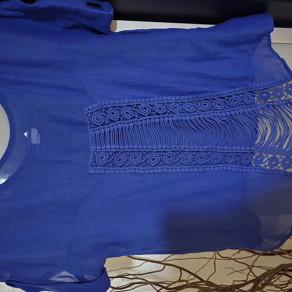 Blue Lace Detail Top